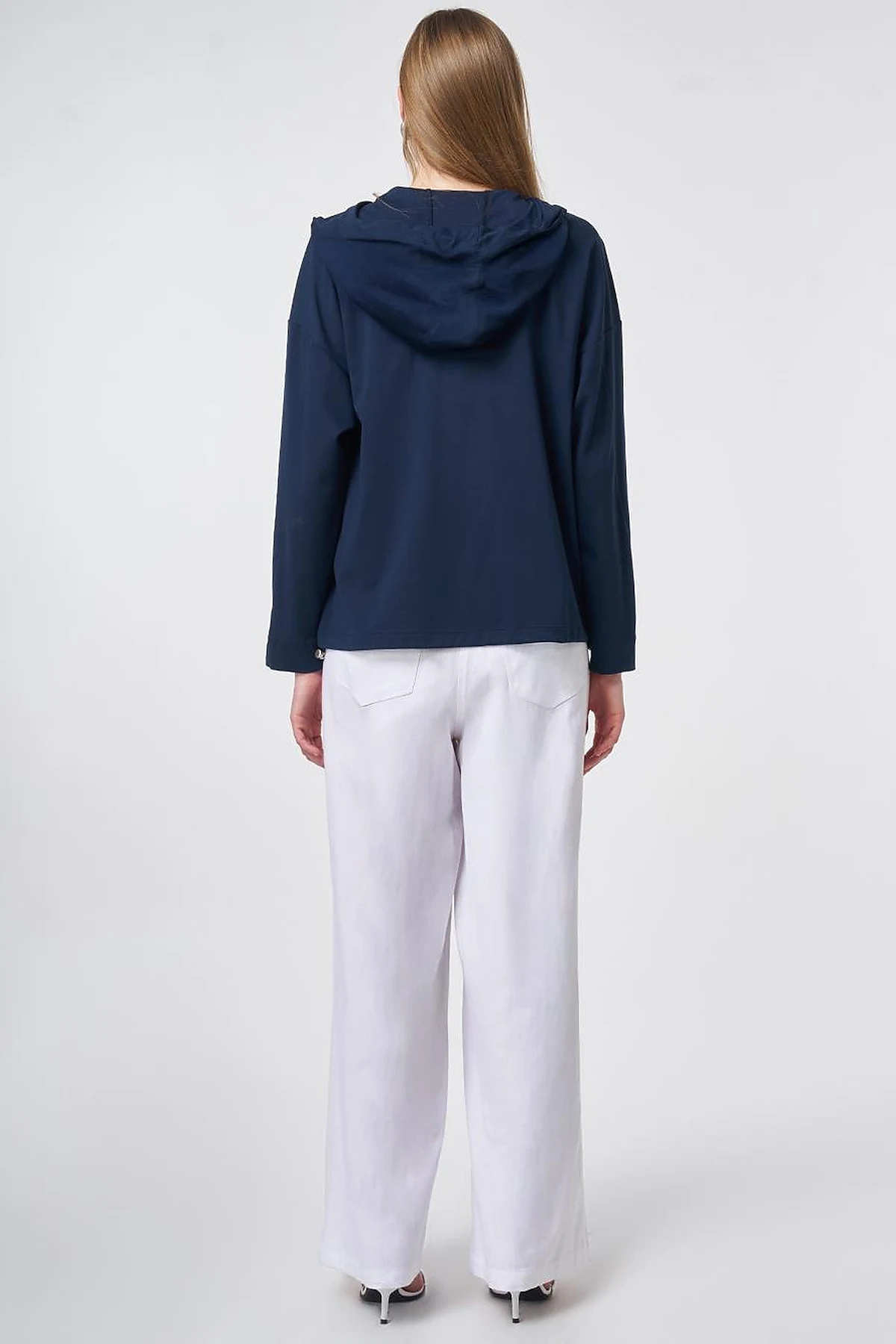 Hooded Rayon Sweatshirt Dark Navy