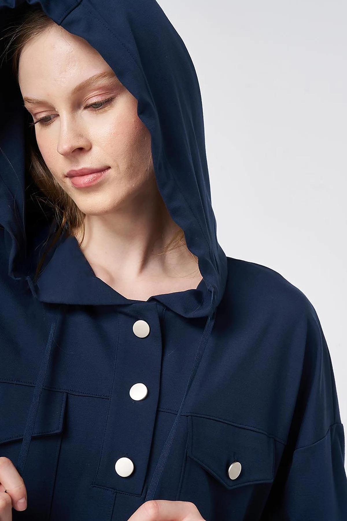 Hooded Rayon Sweatshirt Dark Navy