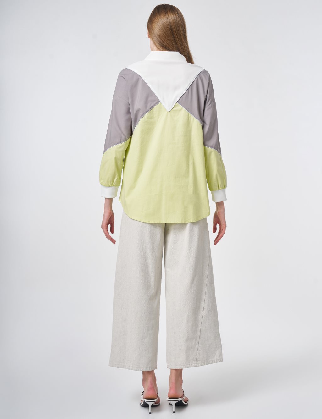 Color-Block Cotton Tunic – Lime