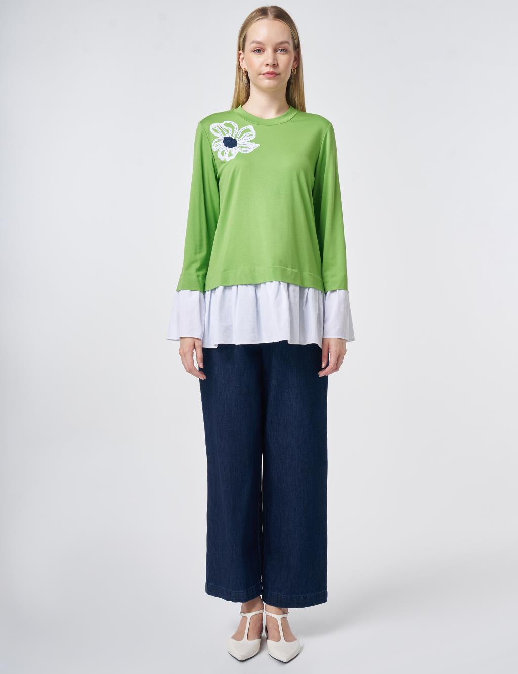 Shirt Detail Rayon Tunic – Pistachio Green