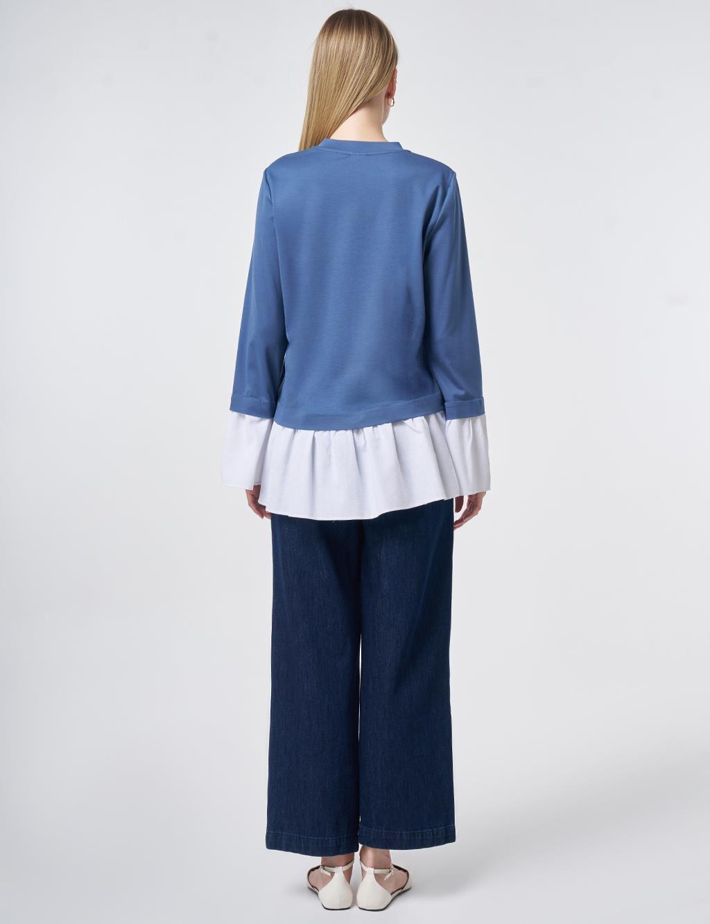 Shirt Detail Rayon Tunic – Indigo