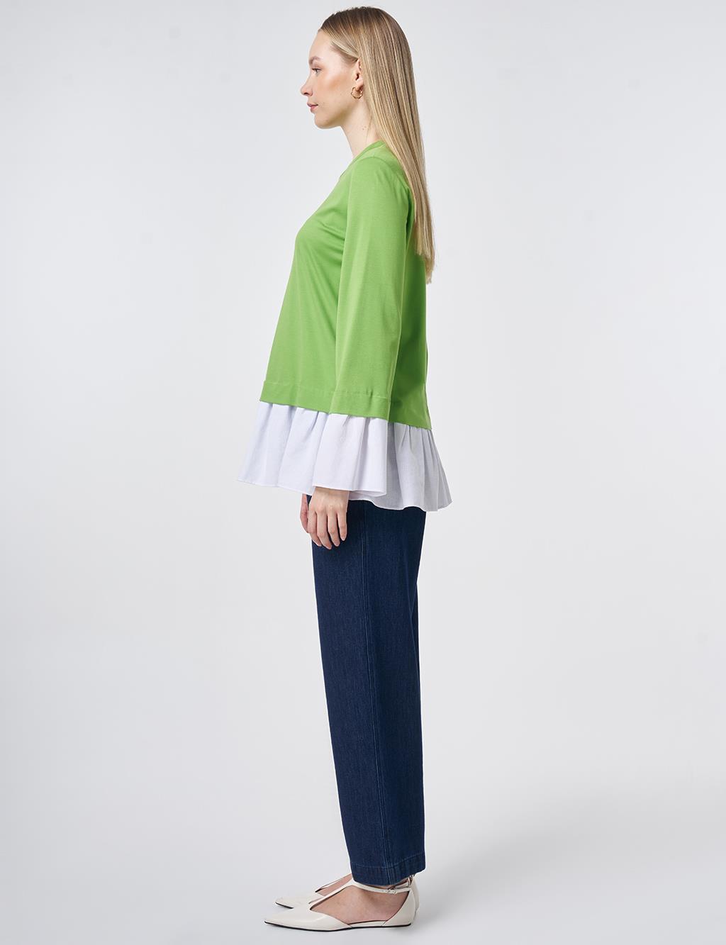 Shirt Detail Rayon Tunic – Pistachio Green