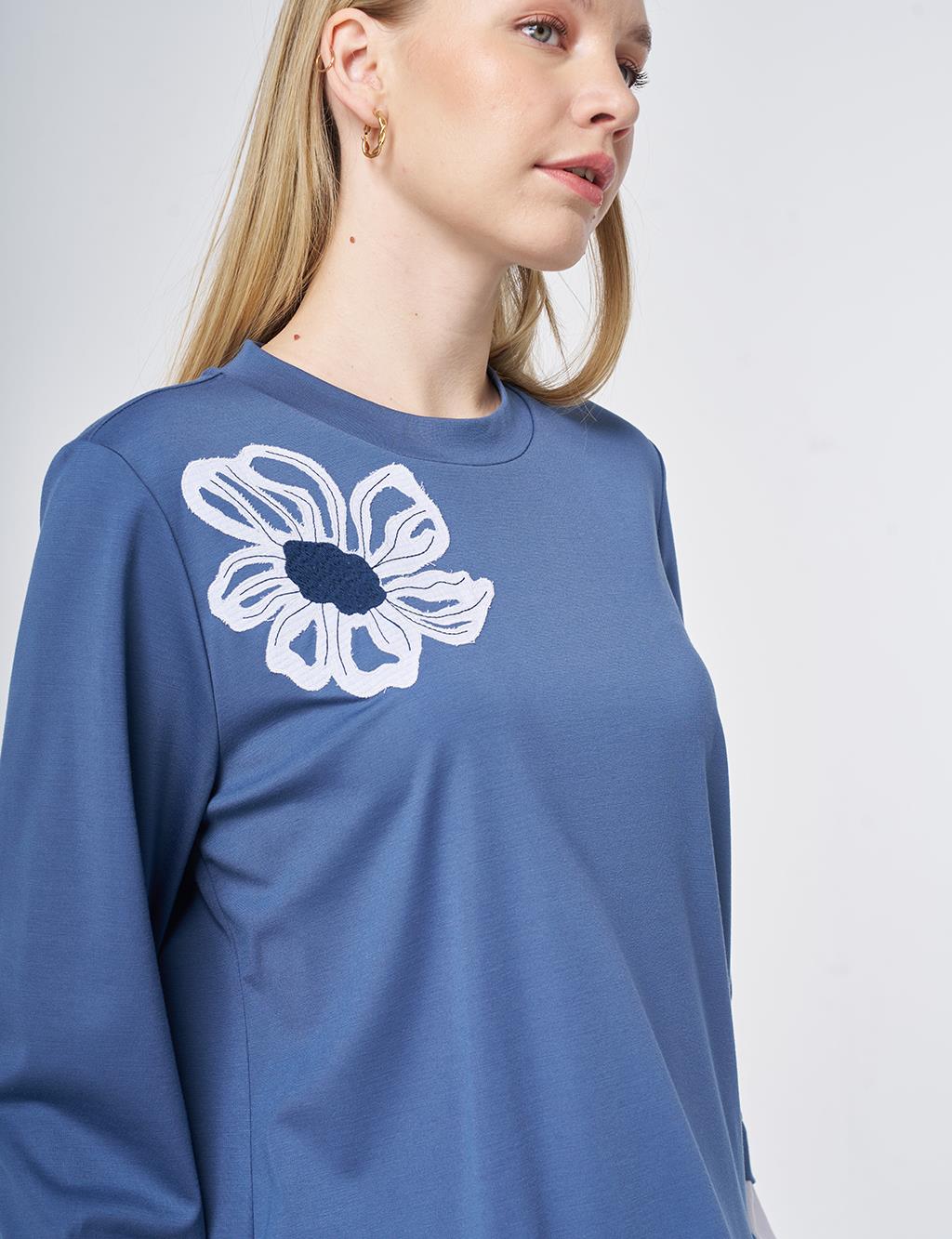 Shirt Detail Rayon Tunic – Indigo