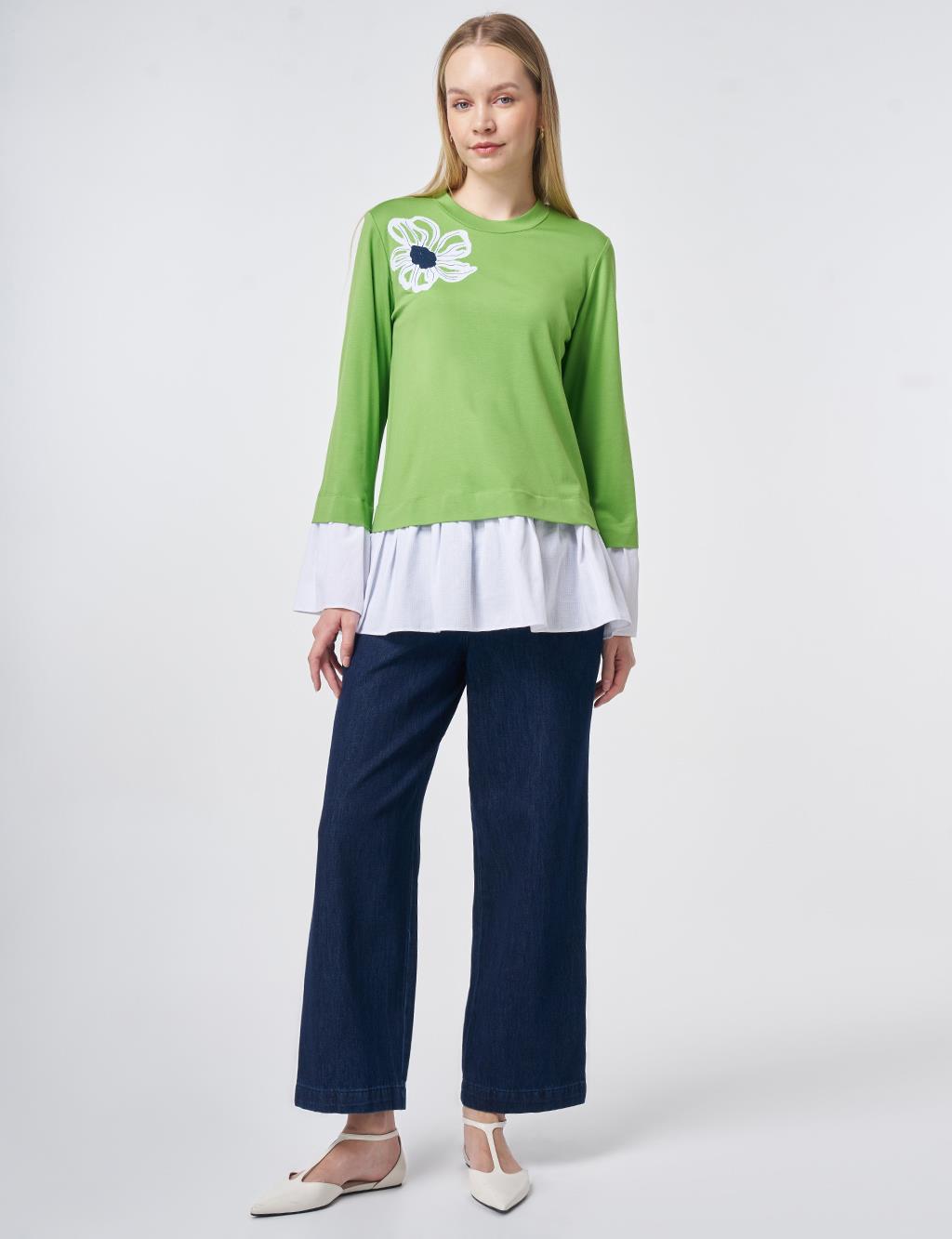 Shirt Detail Rayon Tunic – Pistachio Green