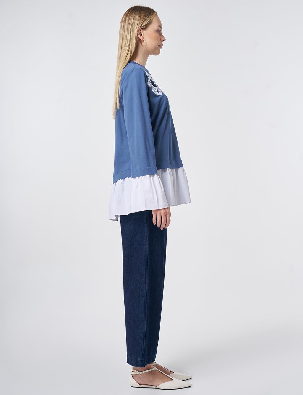 Shirt Detail Rayon Tunic – Indigo