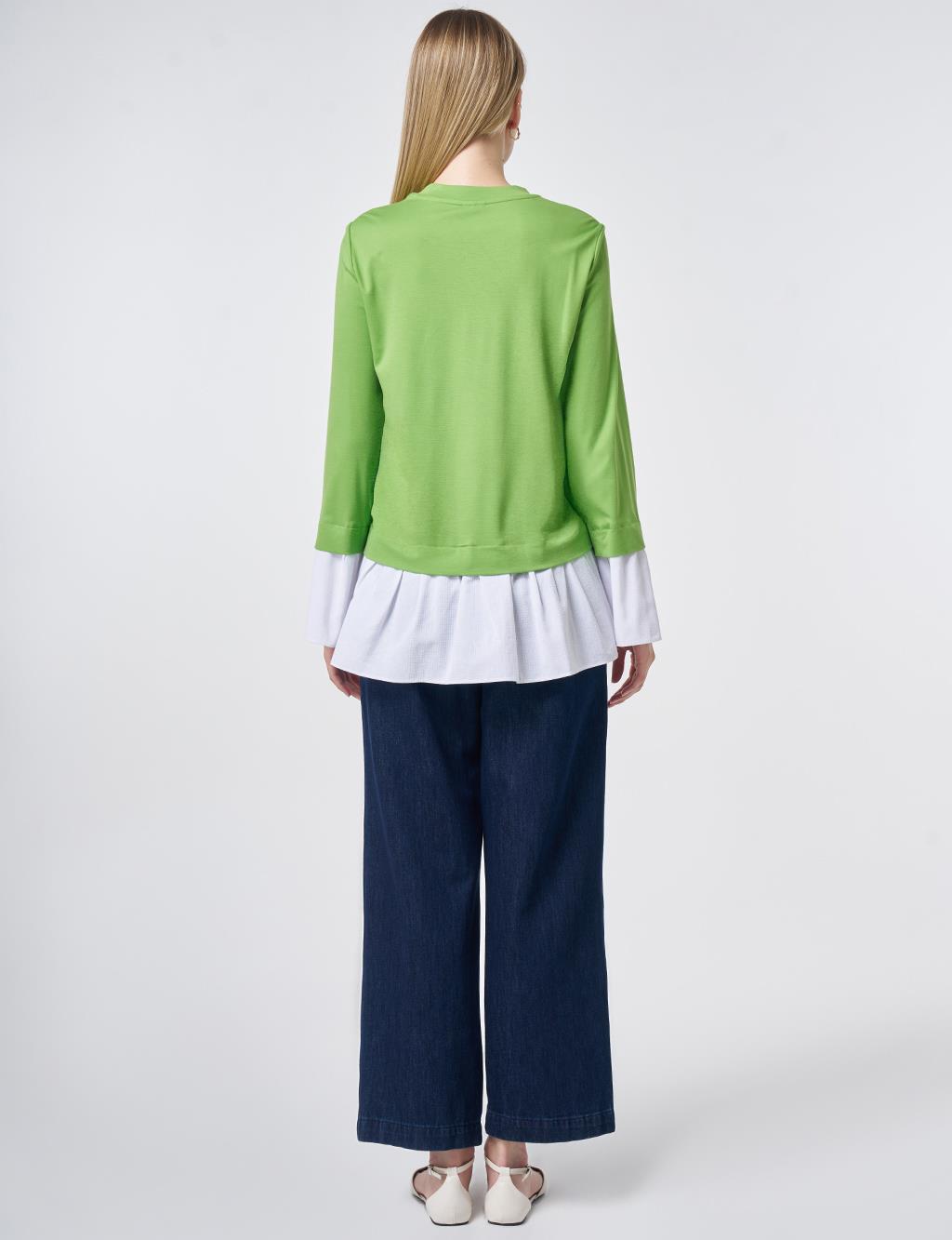 Shirt Detail Rayon Tunic – Pistachio Green