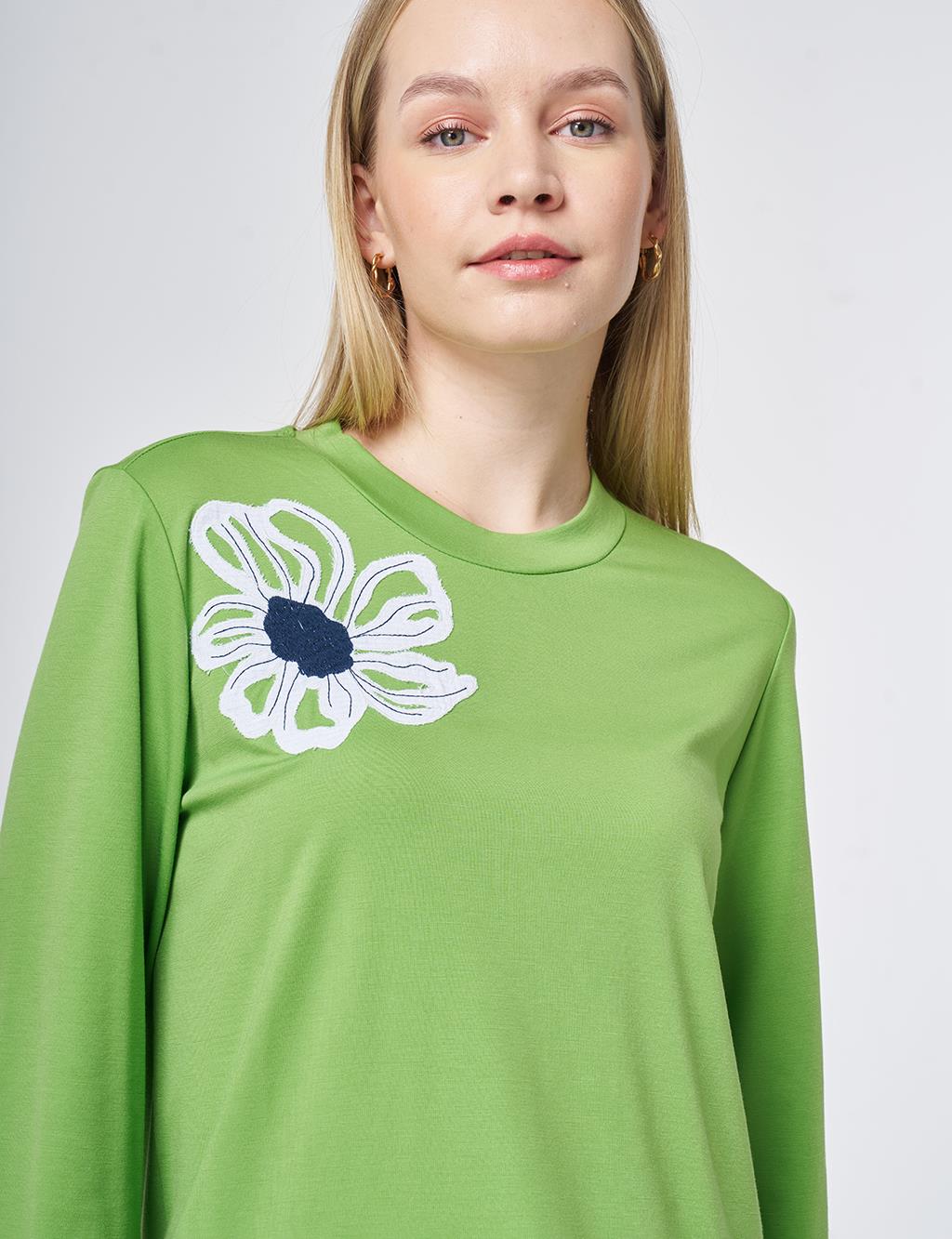 Shirt Detail Rayon Tunic – Pistachio Green