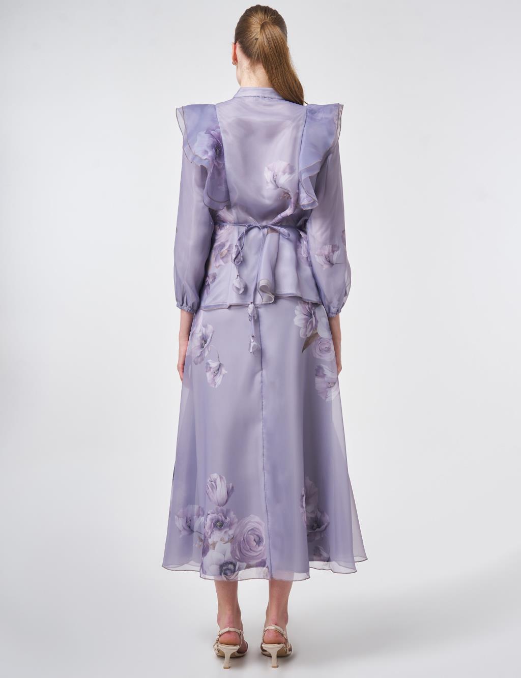 Ruffled Organza Two-Piece Set – Lilac