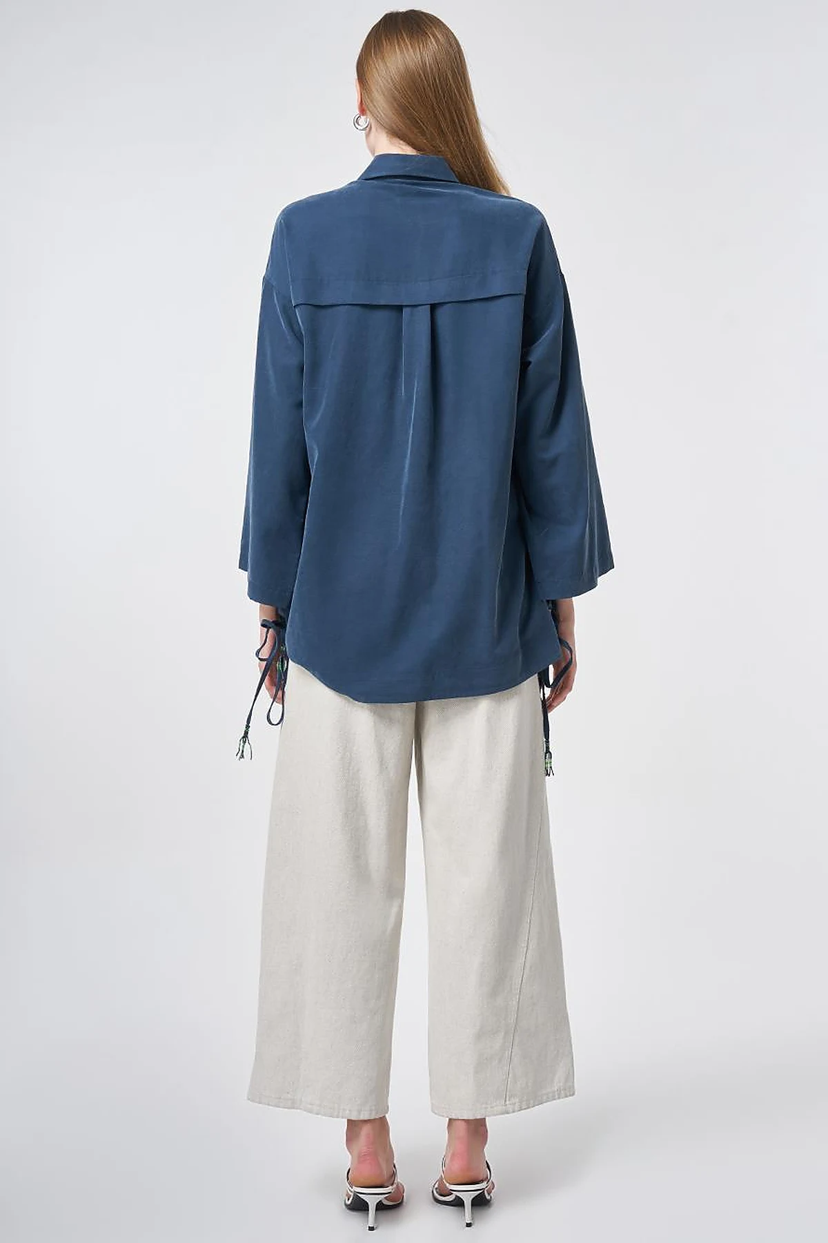 Beaded Embroidered Modal Tunic – Dark Navy