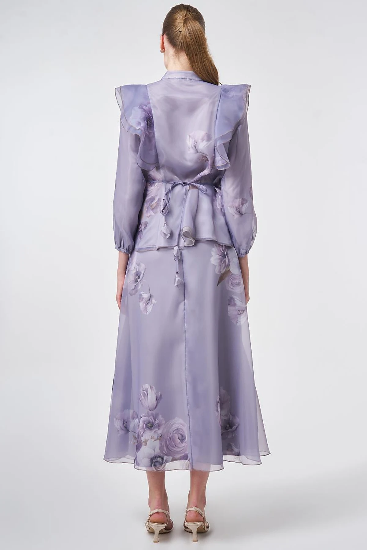 Ruffled Organza Two-Piece Set – Lilac