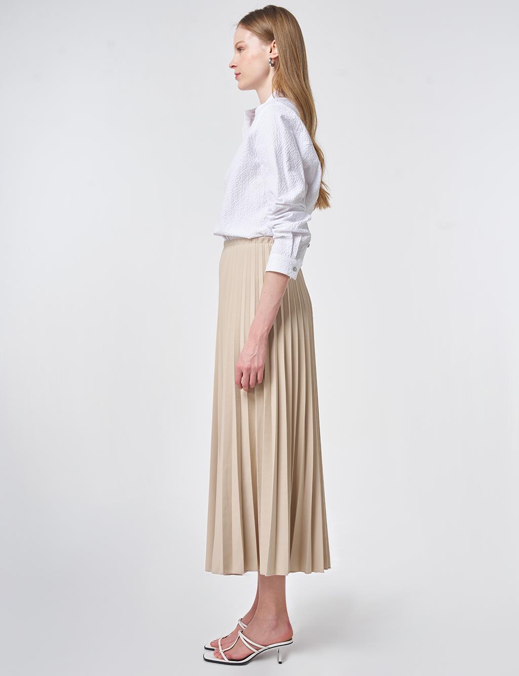 Stone Pleated Skirt