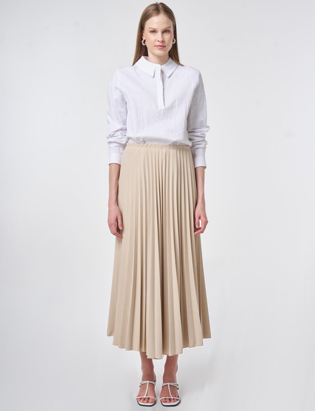Stone Pleated Skirt