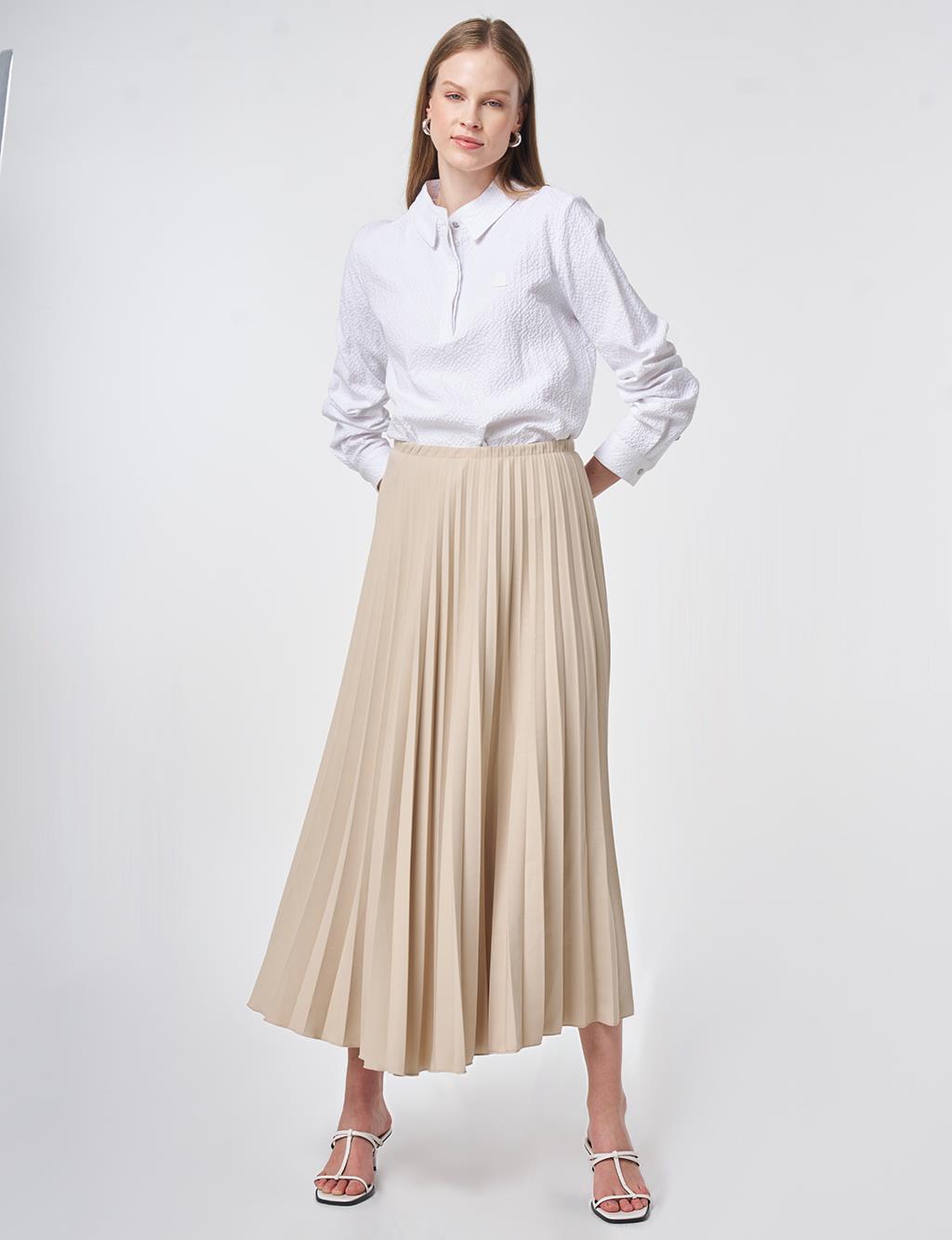 Stone Pleated Skirt