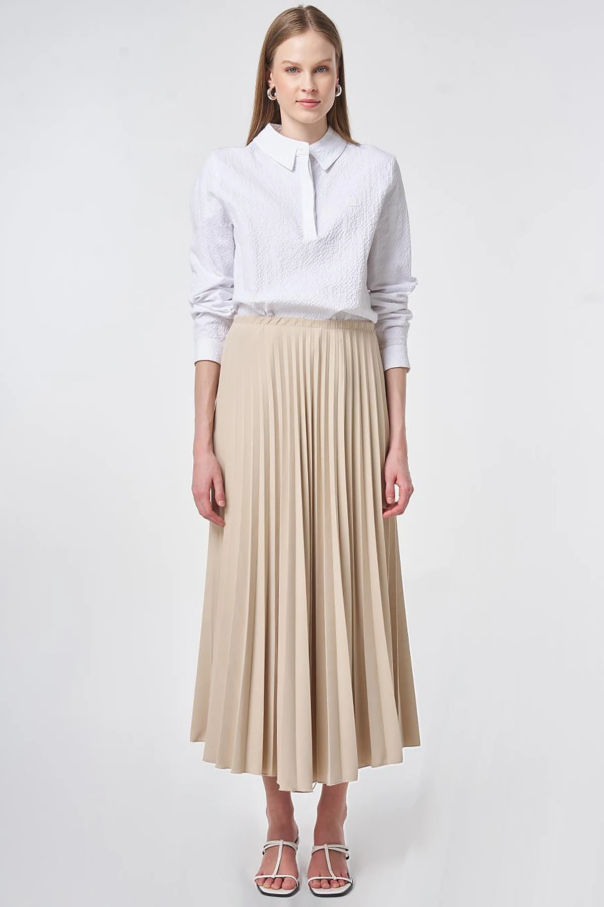 Stone Pleated Skirt