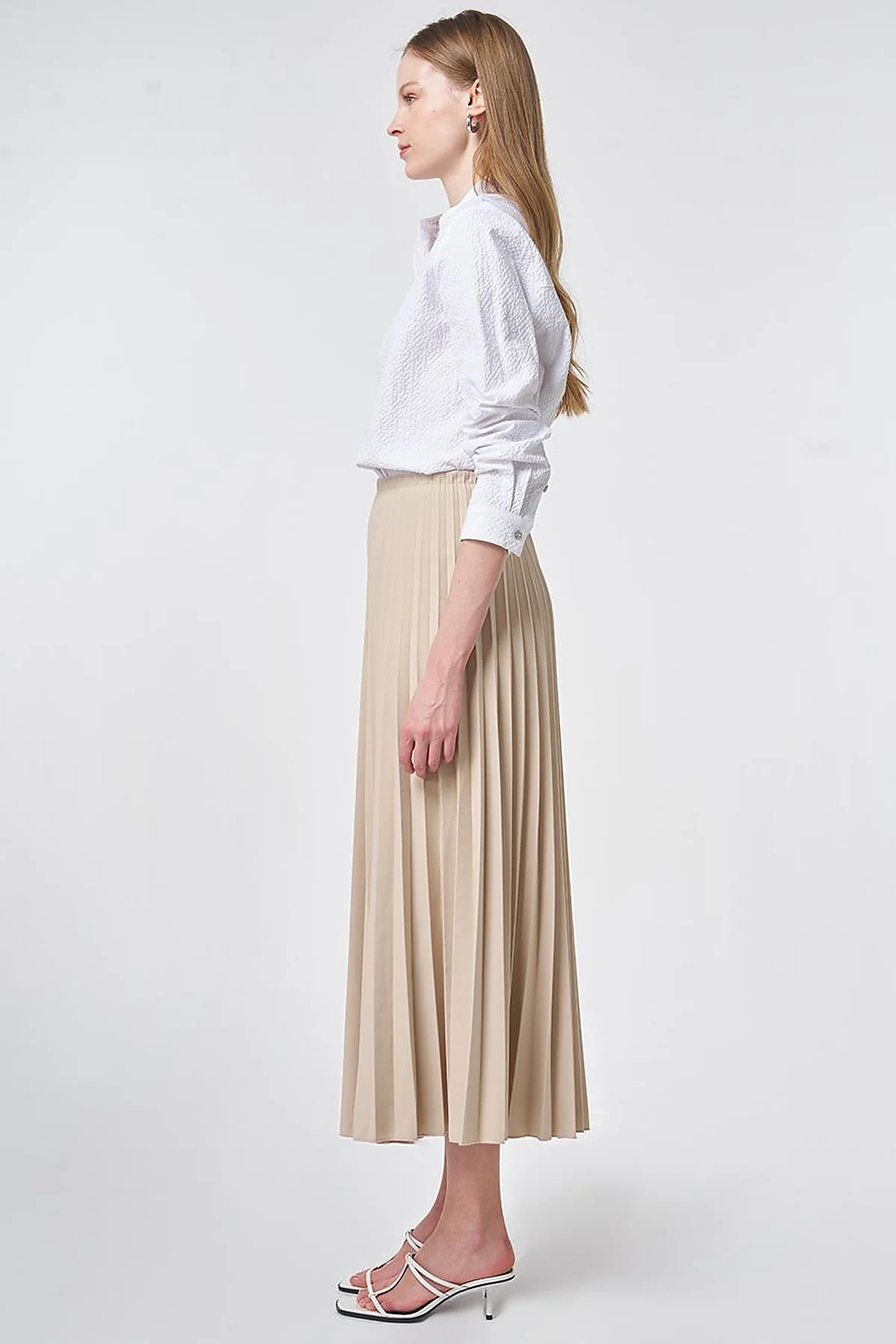 Stone Pleated Skirt