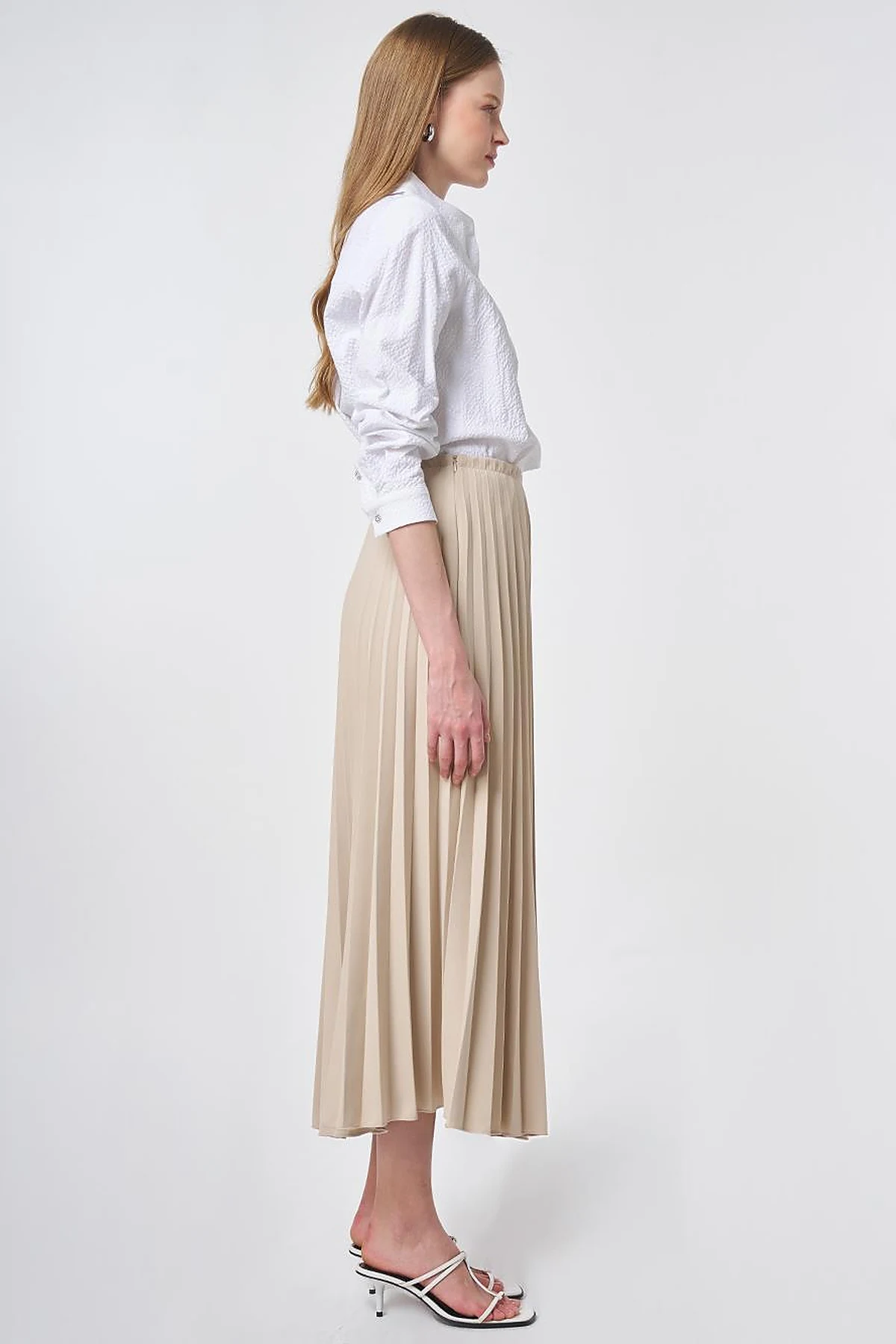 Stone Pleated Skirt