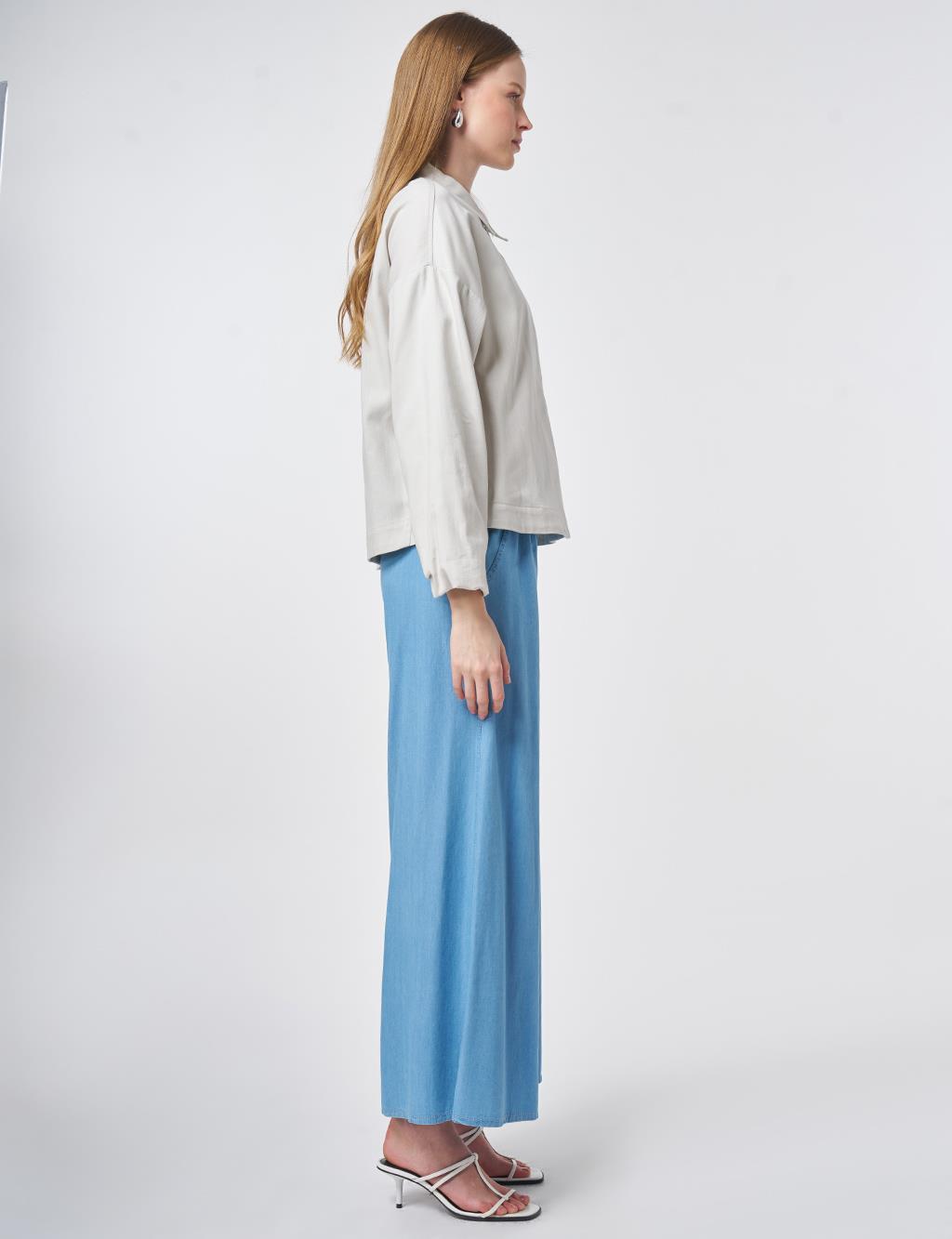 Fermuar Kapamalı Non Denim Kısa Ceket Gri 