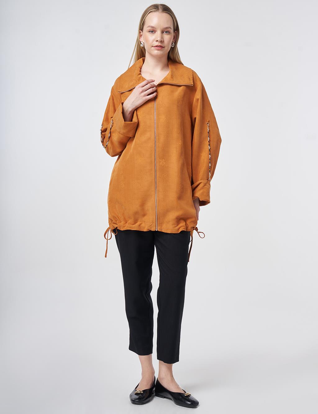 Wide Collar Modal Jacket in Cinnamon