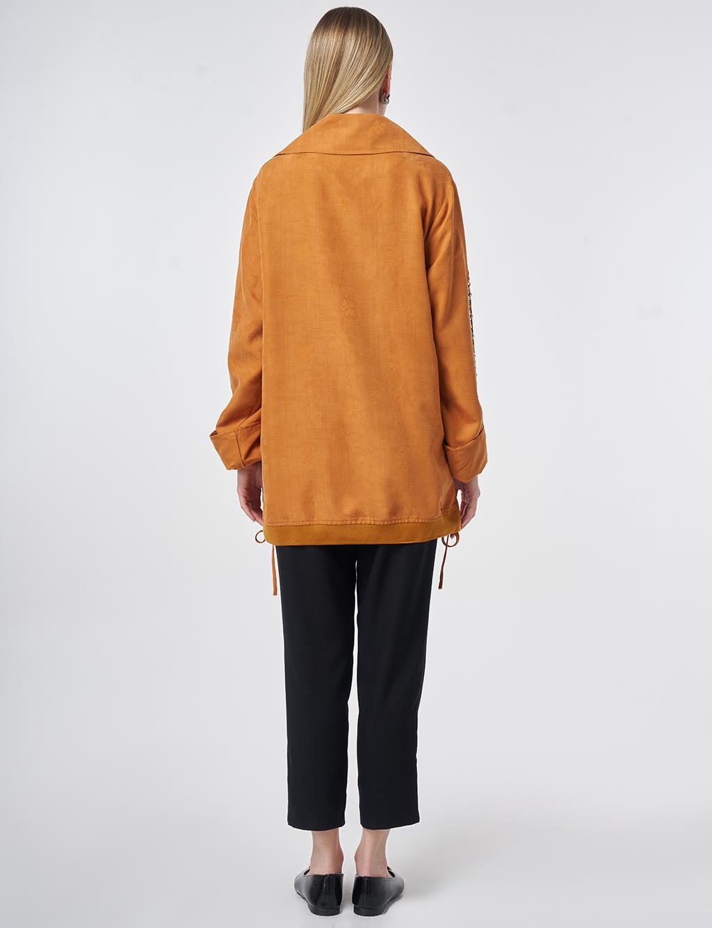 Wide Collar Modal Jacket in Cinnamon