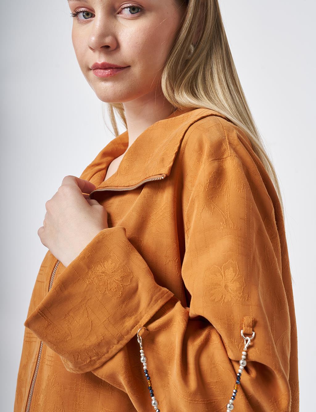 Wide Collar Modal Jacket in Cinnamon