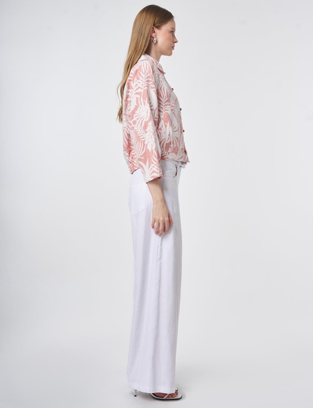 Patterned Short Jacket in Terracotta