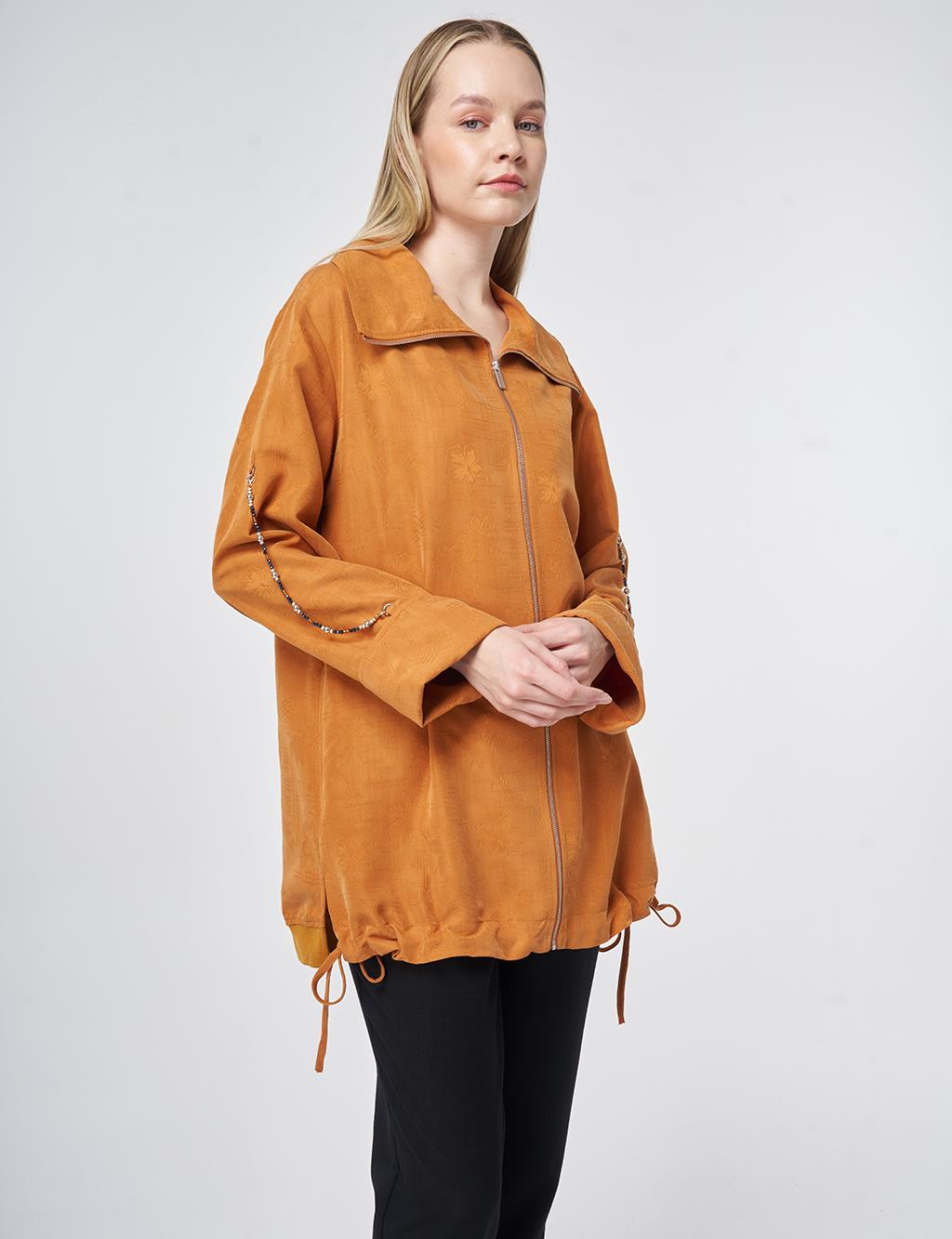 Wide Collar Modal Jacket in Cinnamon