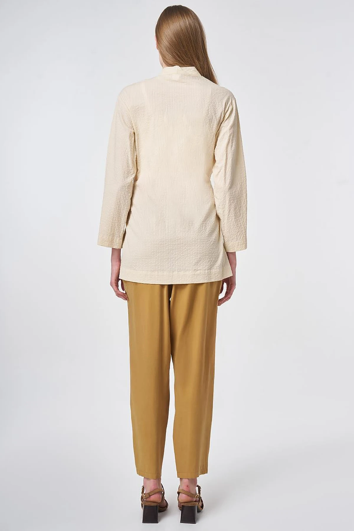 100% Cotton Beaded Kimono in Cream