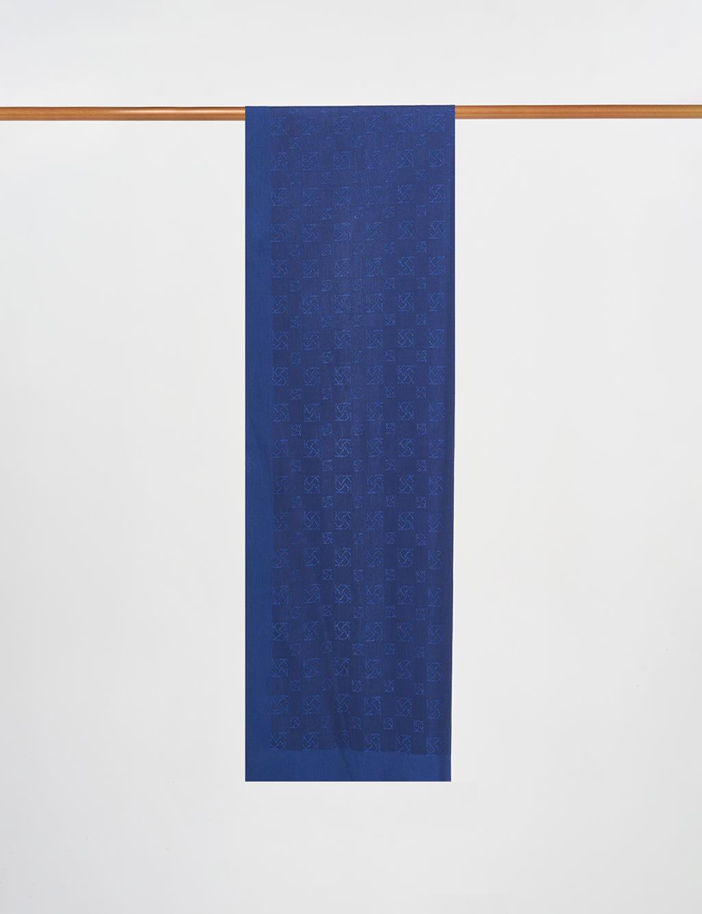 Monogram Pattern Lyocell Shawl Navy