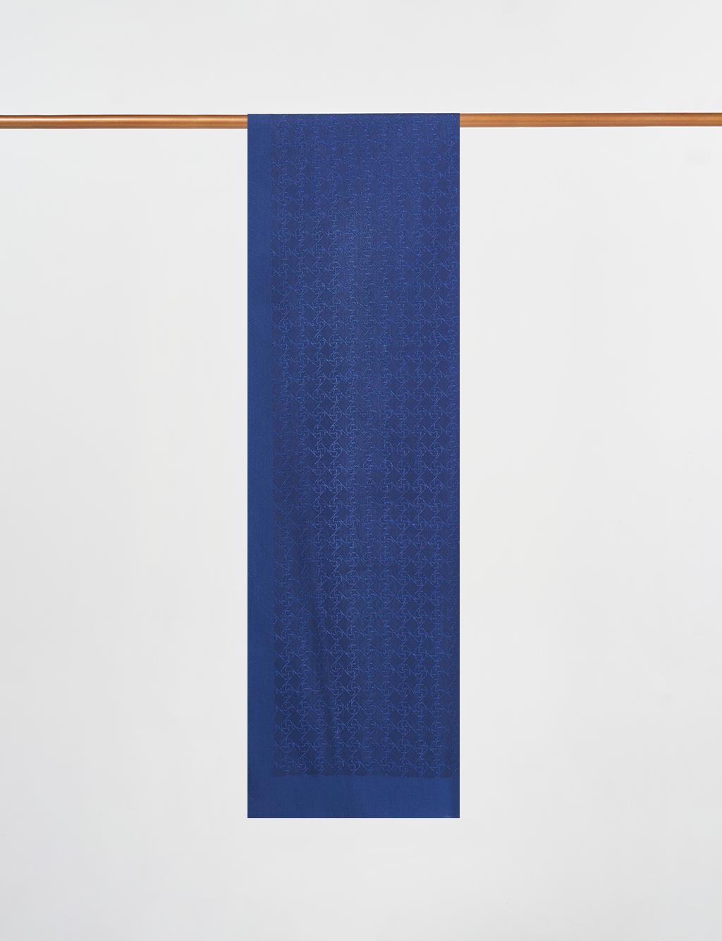 Logo-Detail Lyocell Shawl Navy