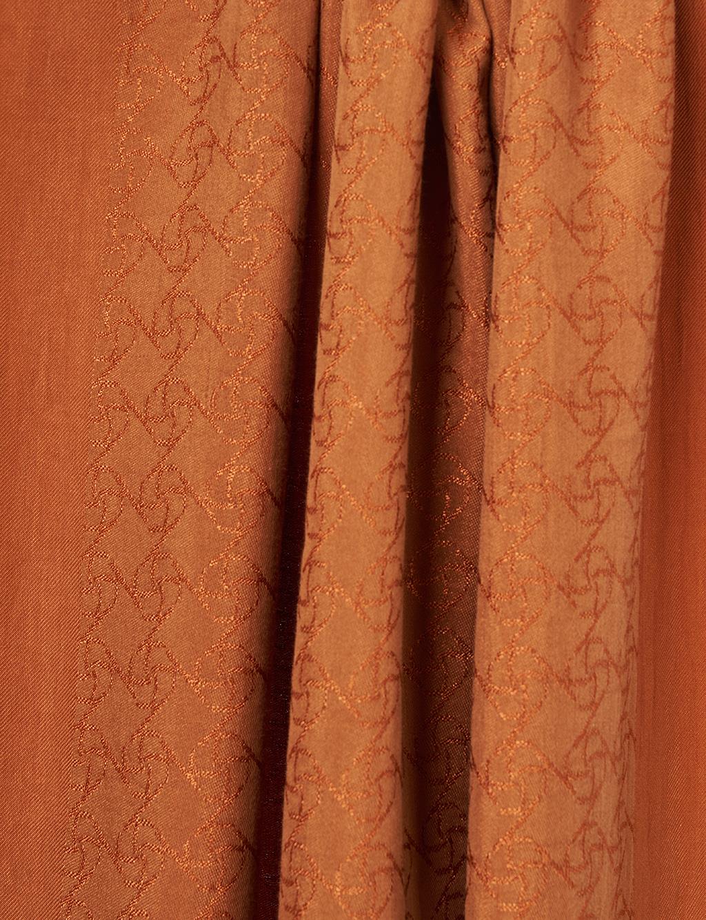Logo-Detail Lyocell Shawl Cinnamon