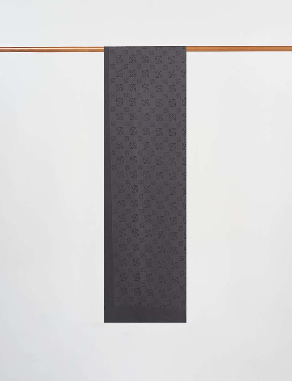 Monogram Pattern Lyocell Shawl Black
