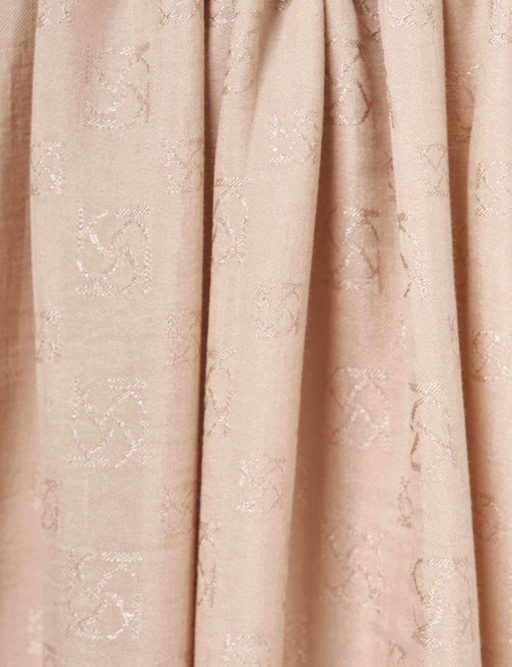 Monogram Pattern Lyocell Shawl Stone