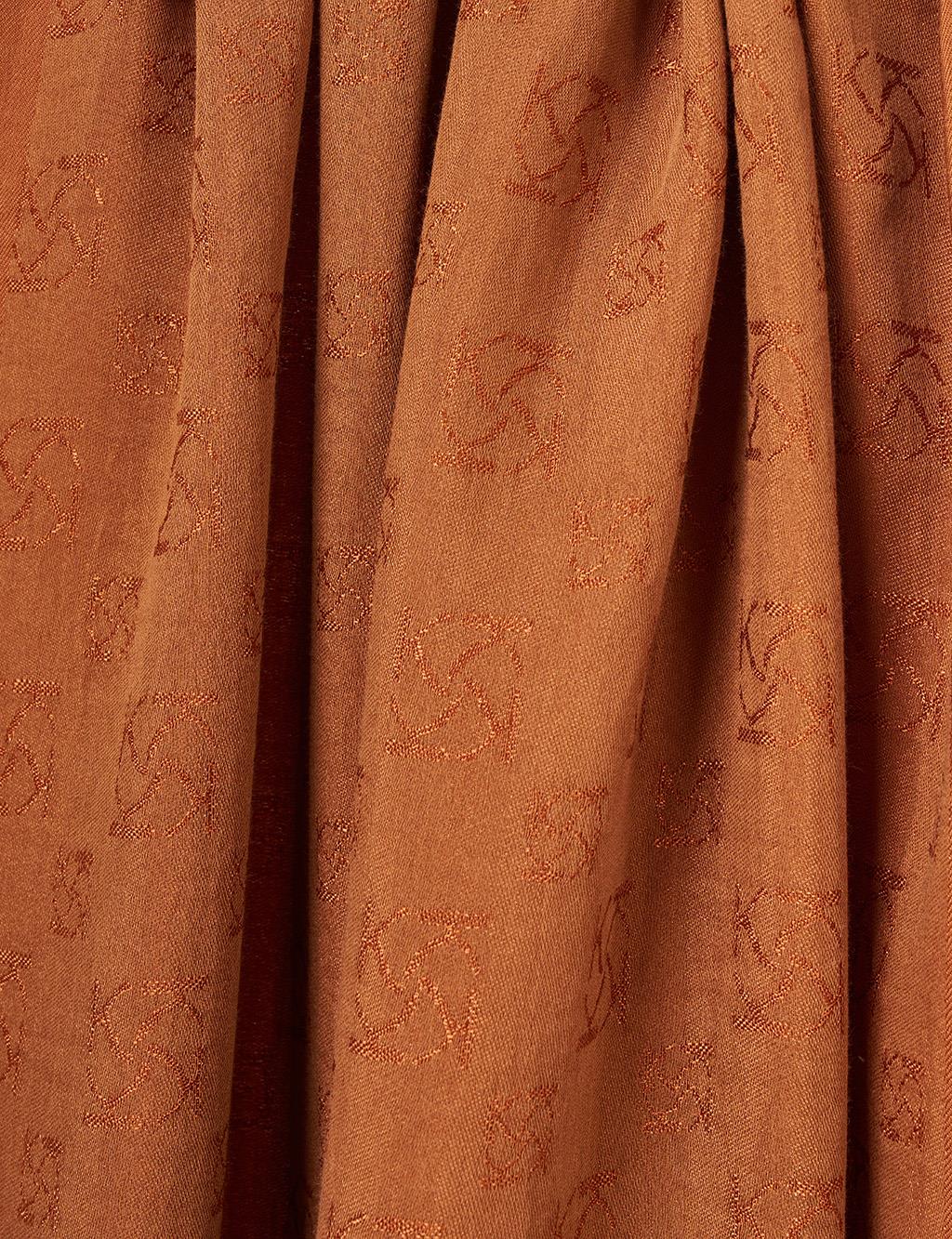 Monogram Pattern Lyocell Shawl Cinnamon