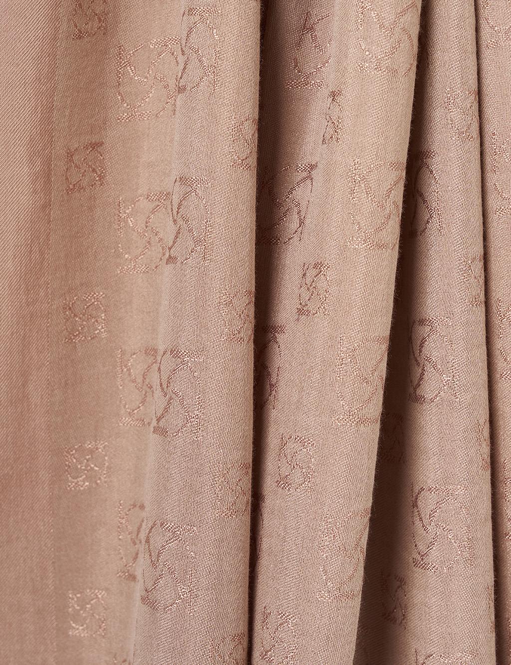 Monogram Pattern Lyocell Shawl Mink