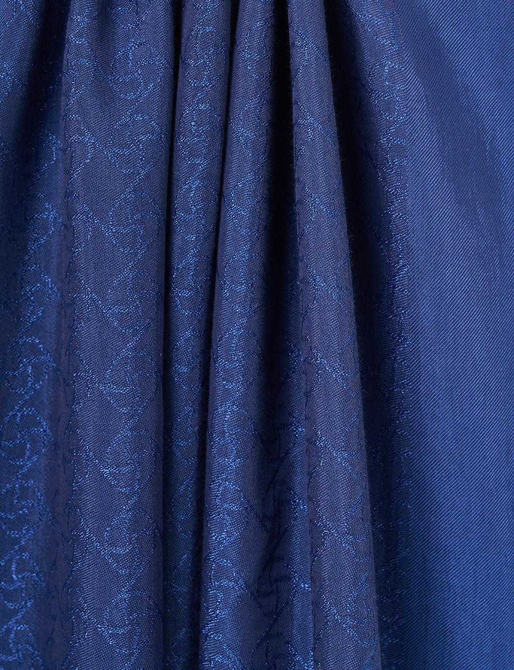 Logo-Detail Lyocell Shawl Navy