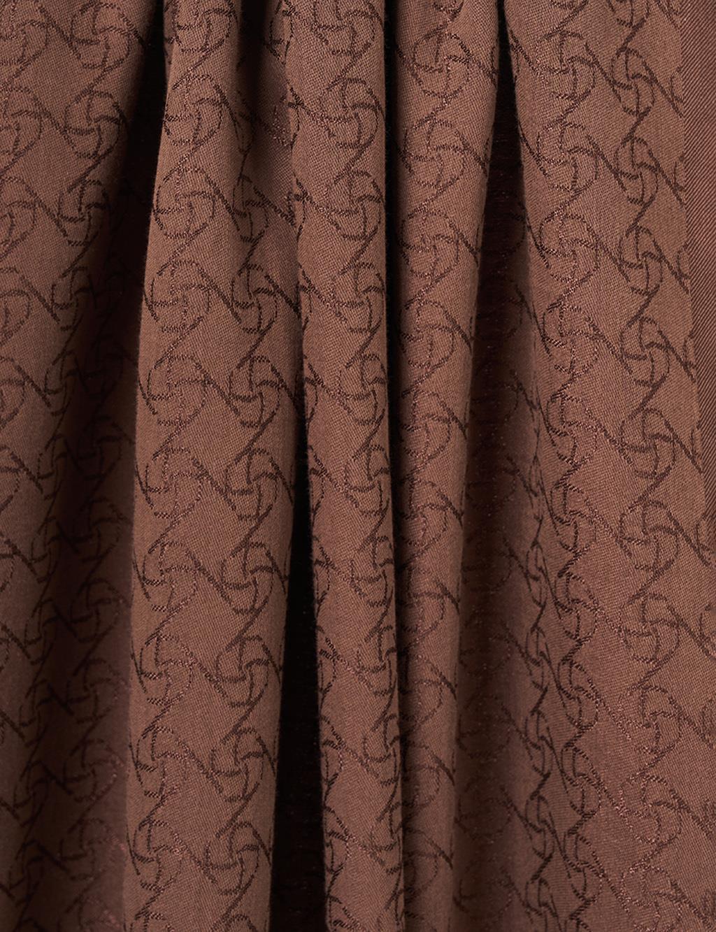 Logo-Detail Lyocell Shawl Dark Brown