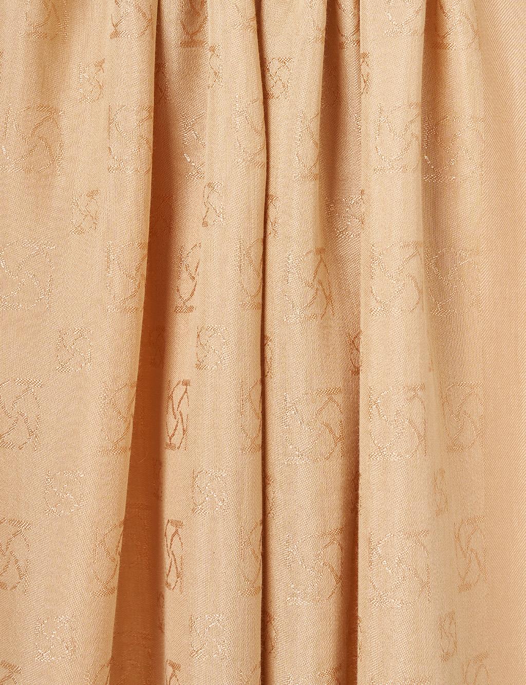 Monogram Pattern Lyocell Shawl Beige