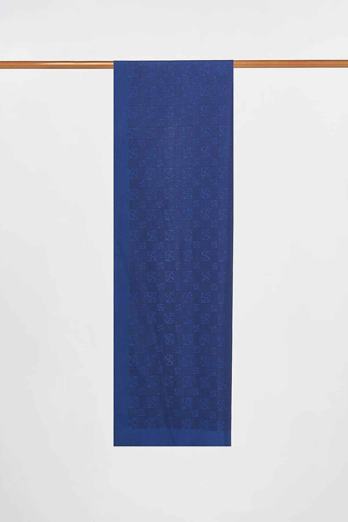 Monogram Pattern Lyocell Shawl Navy