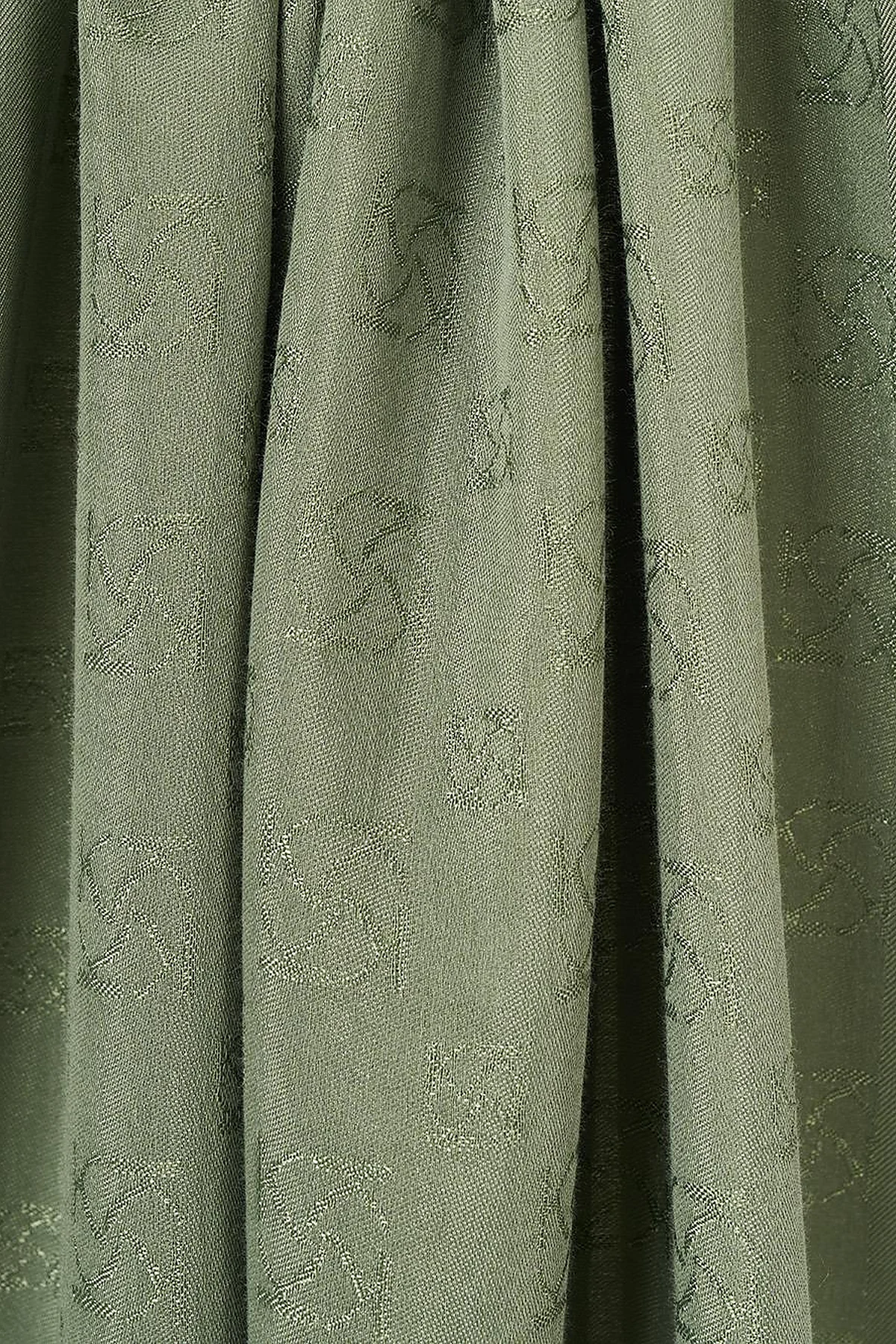 Monogram Pattern Lyocell Shawl Forest Green