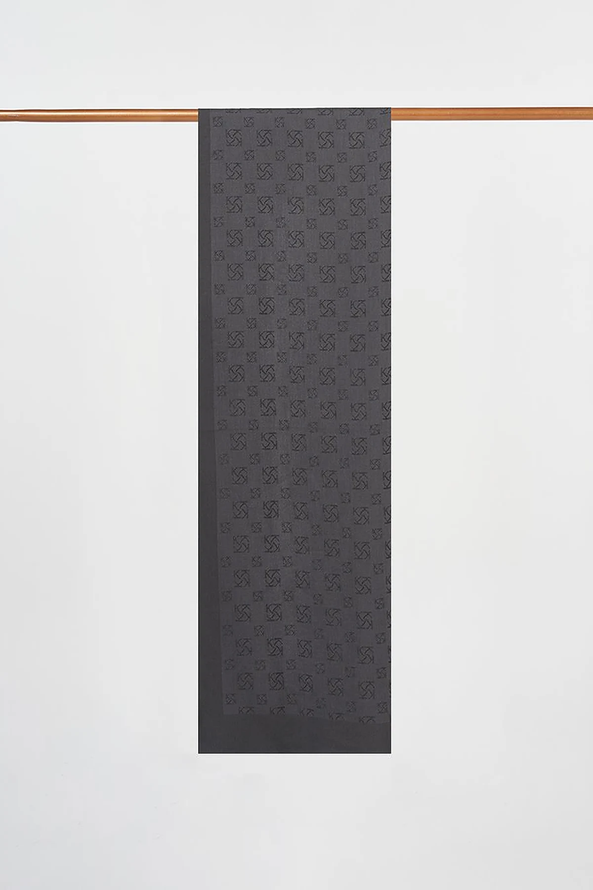 Monogram Pattern Lyocell Shawl Black
