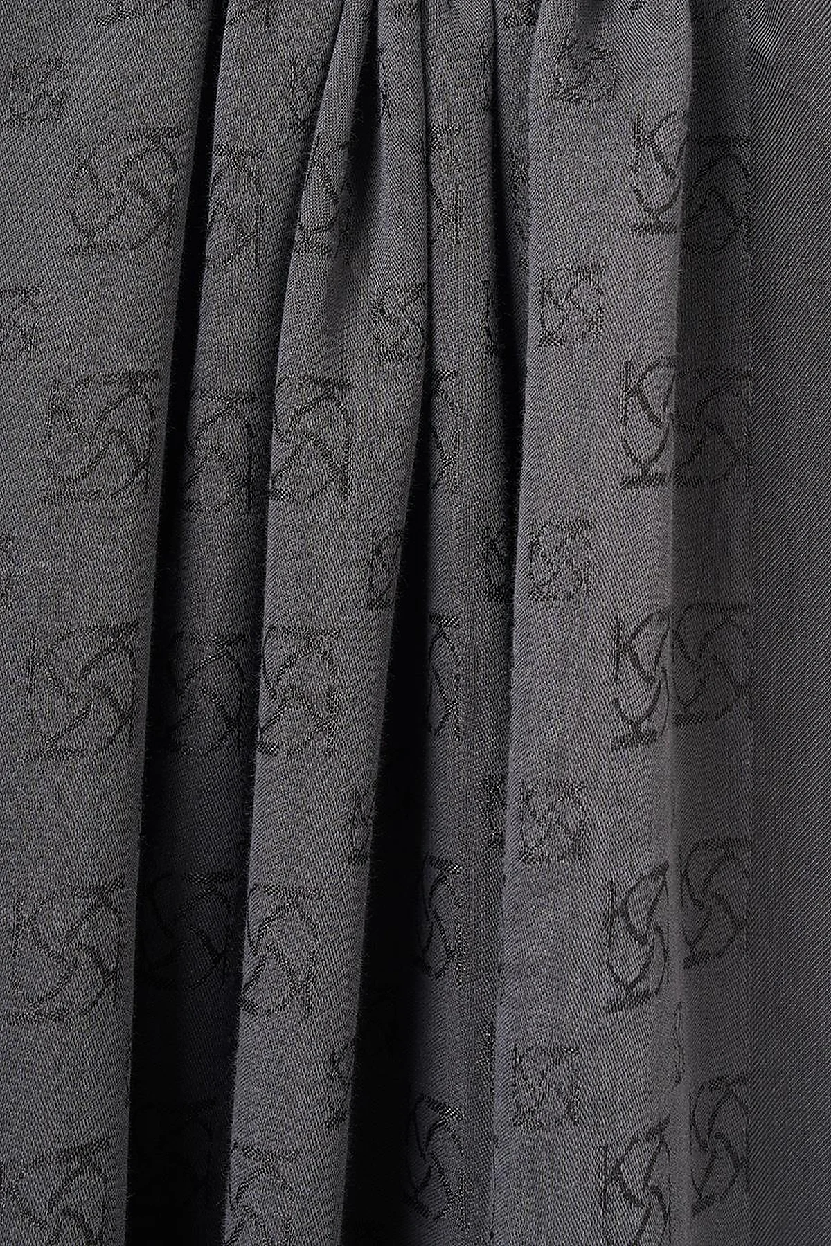 Monogram Pattern Lyocell Shawl Black