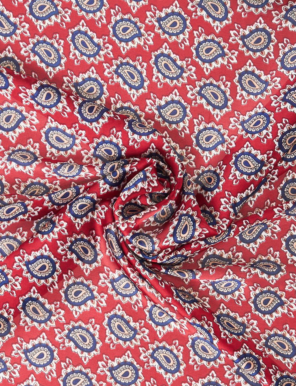 Red Shawl Pattern Scarf