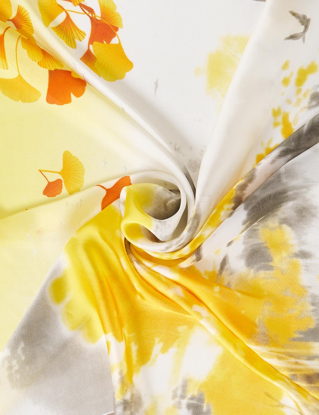 Grey-Yellow Watercolor Effect Scarf