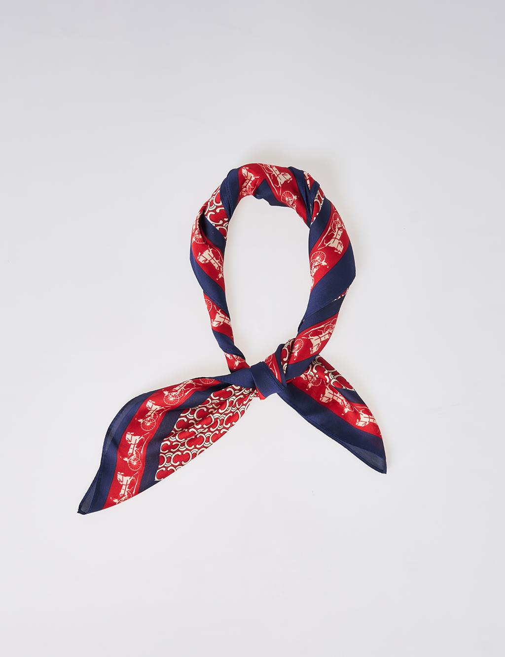 Red Chain Pattern Scarf