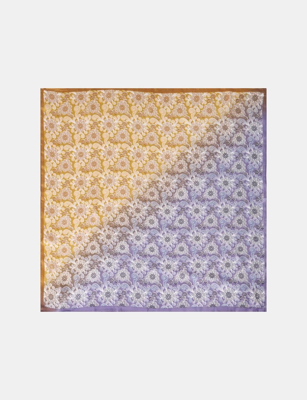 Yellow-Light Blue Gradient Pattern Scarf
