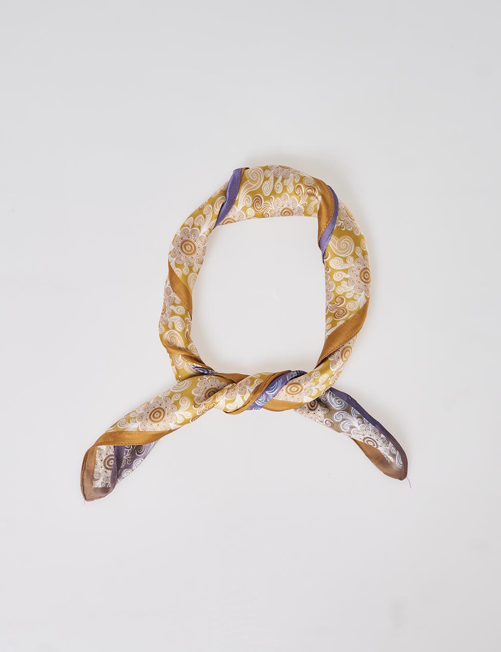 Yellow-Light Blue Gradient Pattern Scarf