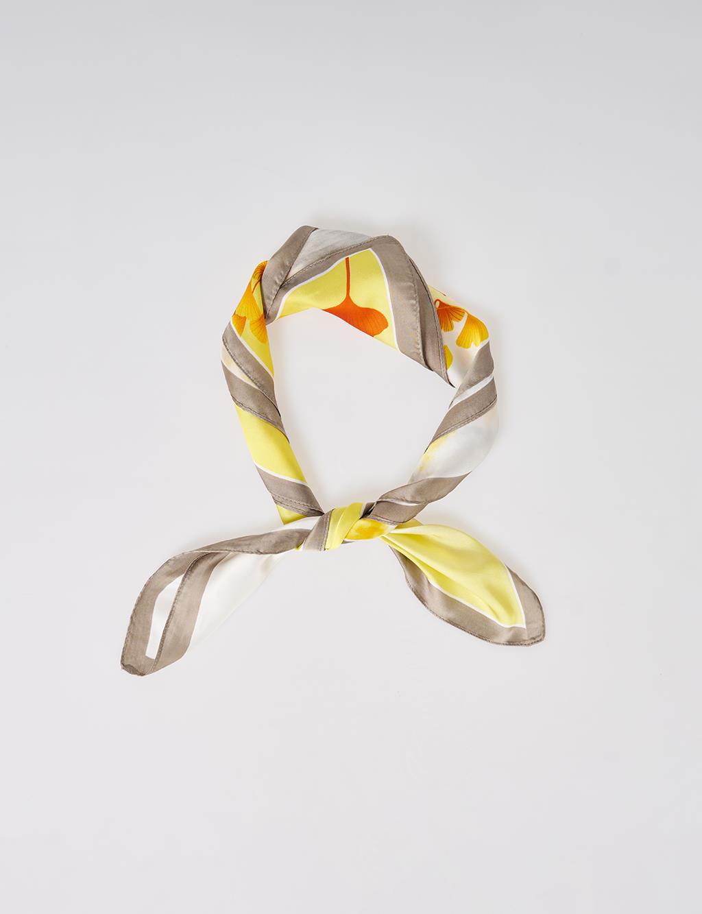 Grey-Yellow Watercolor Effect Scarf