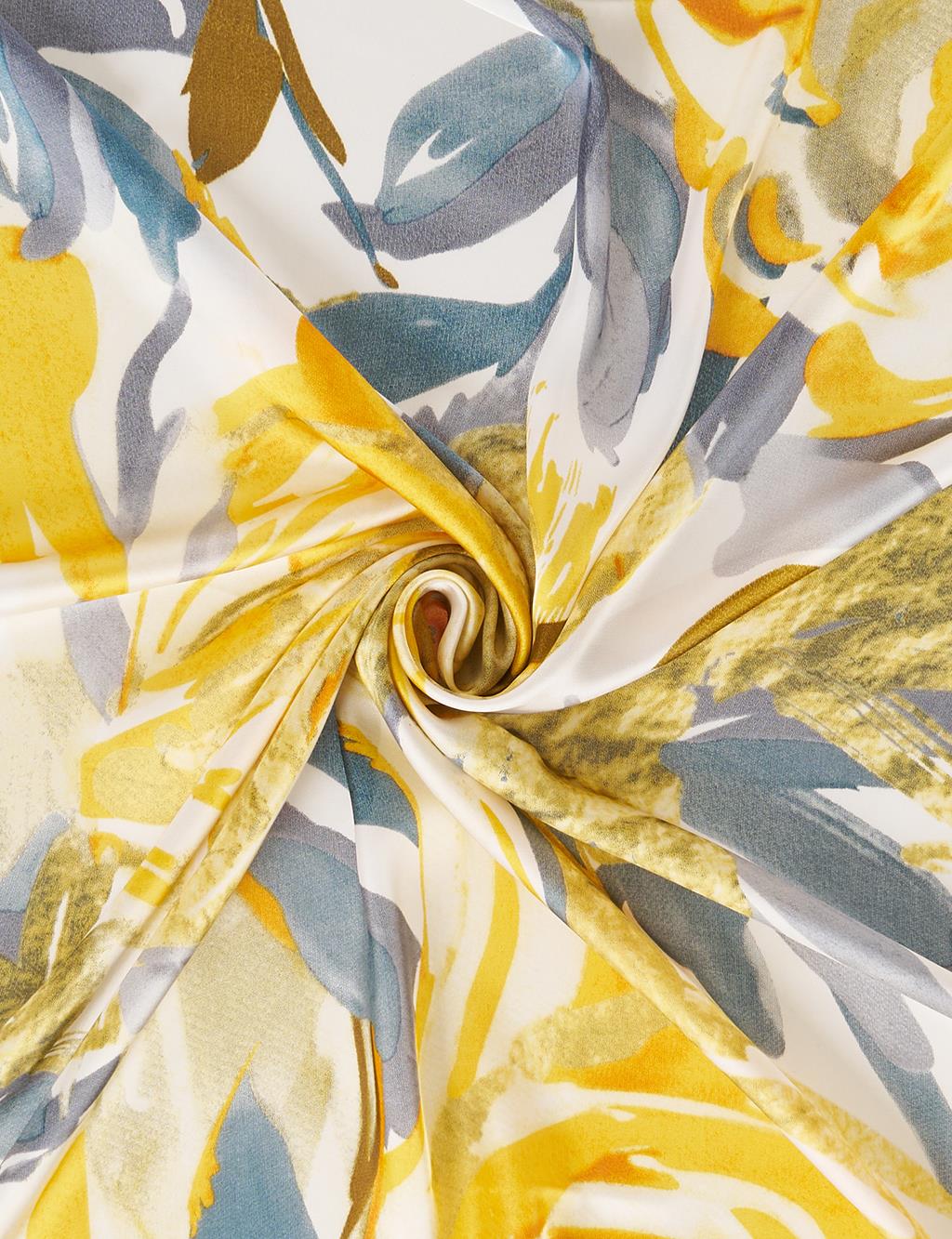 Grey-Yellow Watercolor Pattern Scarf