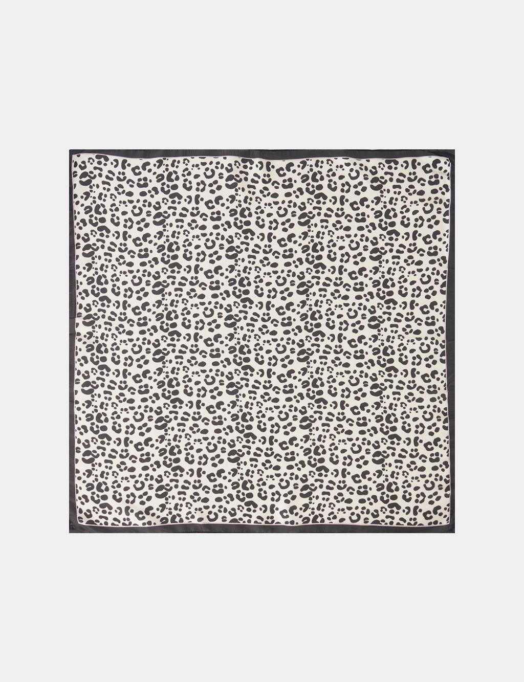 White Leopard Print Scarf