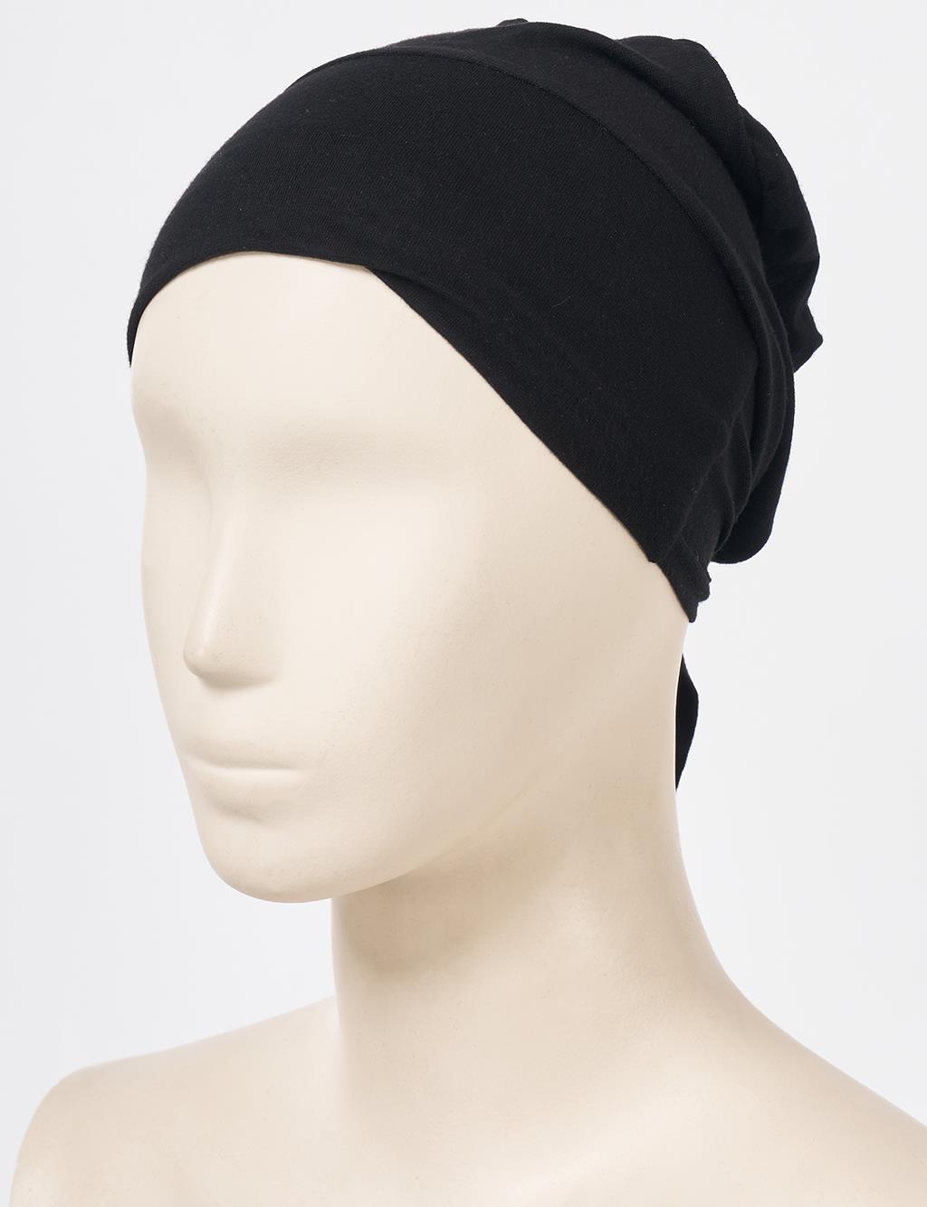 Black Tie-Back Stitched Bonnet